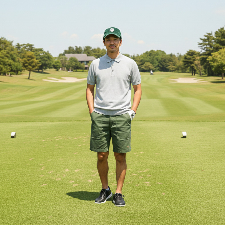 THESUNGOLF】25204669/14G天竺 半袖ポロ/XL/グレー