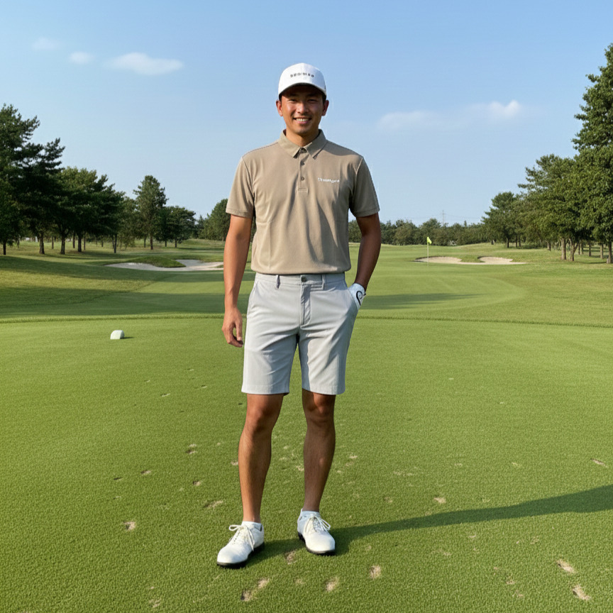 THESUNGOLF】SG-25PL08/POLO/S/BEI