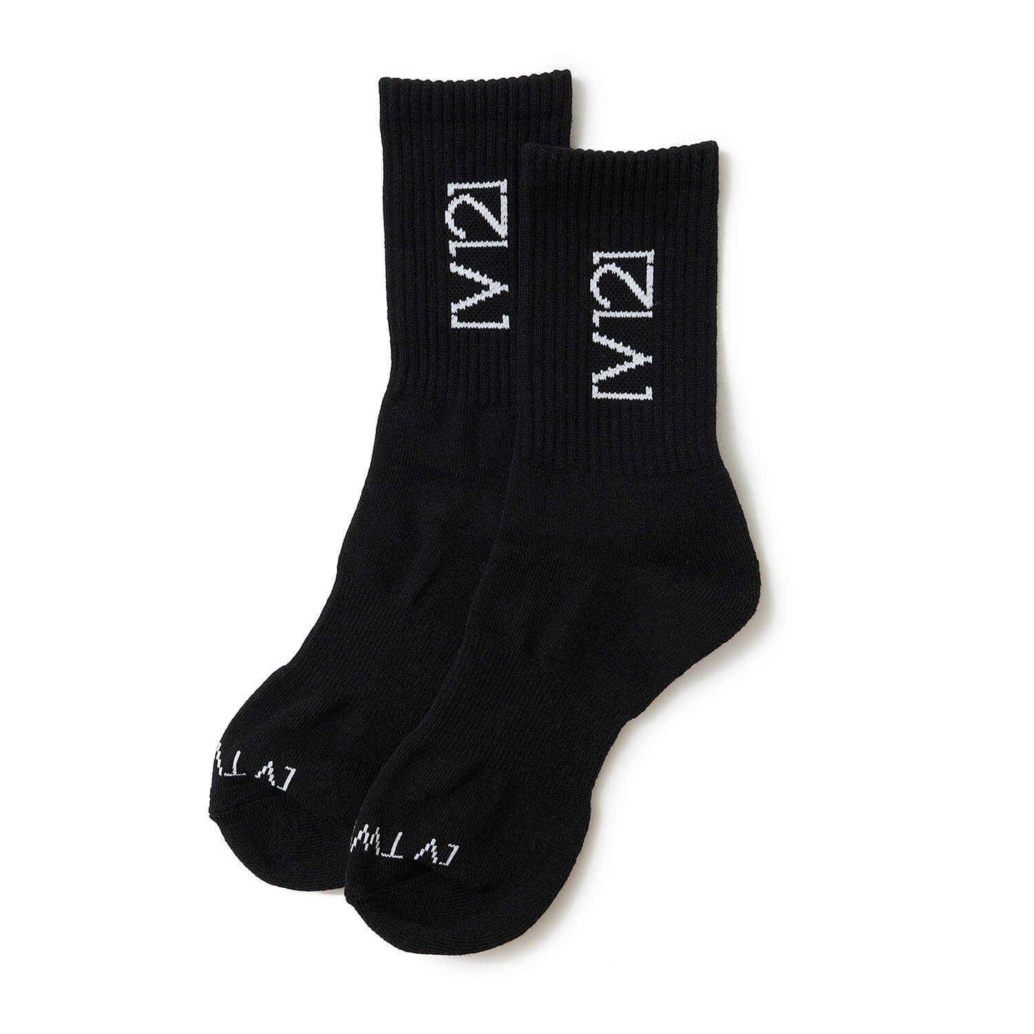 V12】V122610-AC04/SIDE LOGO MID SOCKS/FREE/BK