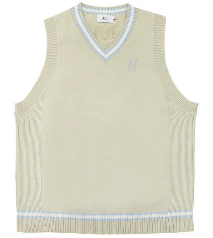 O.T.F】1351-13031/V-NECK KNIT VEST/BEI/XXL