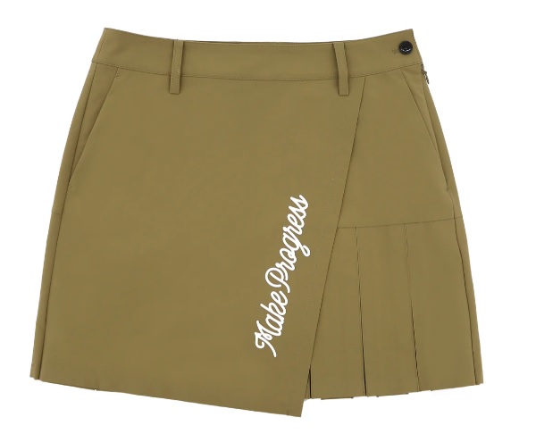 O.T.F】2151-25023/WOMEN PLEATED SKIRT/BEI/S