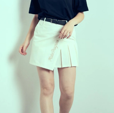 O.T.F】2151-25023/WOMEN PLEATED SKIRT/WH/M