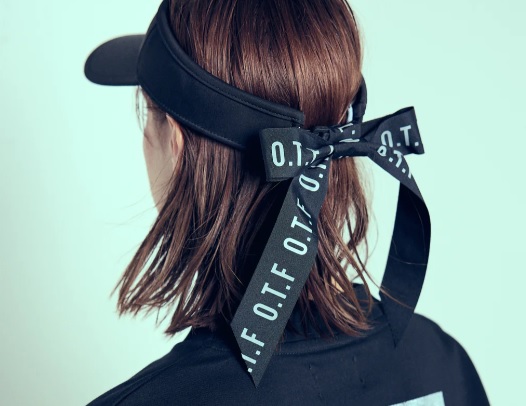 O.T.F】2551-50040/WOMEN RIBBON SUN VISOR/BK/F