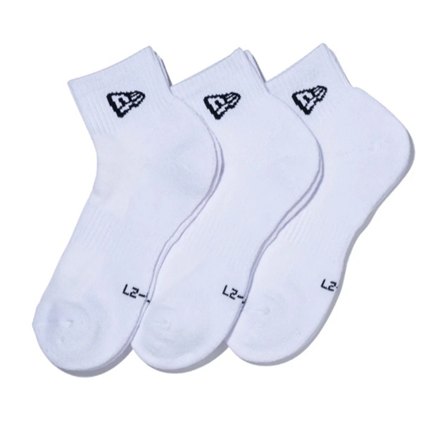 NEWERA】14518186/SOCKS ANKLE 3PAIRS WHI/23-25