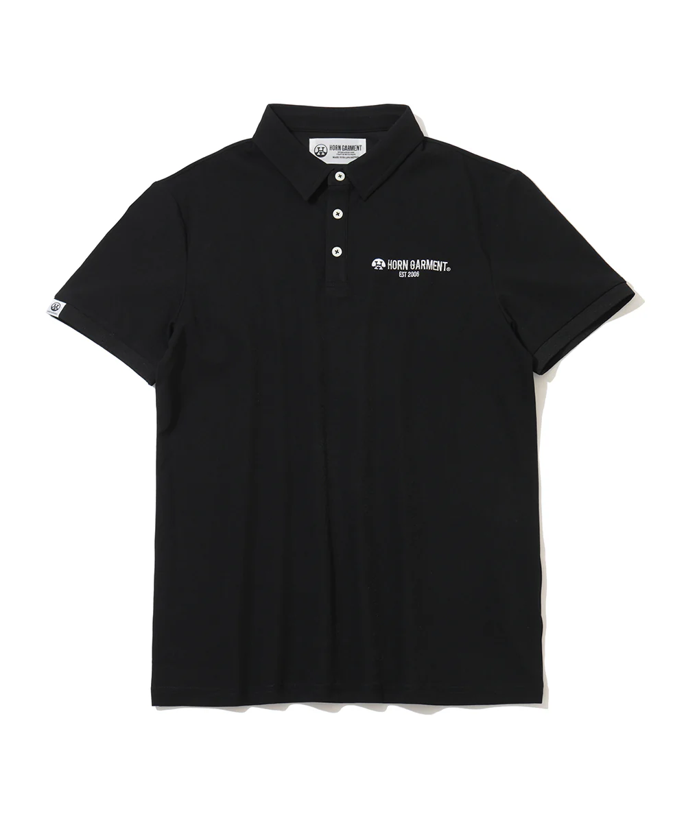 HORNGARMENT】HCM-6A-AA06/ポロシャツ/BLACK/46(M)