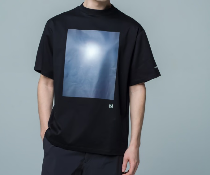 OBSIDIAN】ODM25ST007/MOCK NECK OGC PHOTO TEE/L/BK