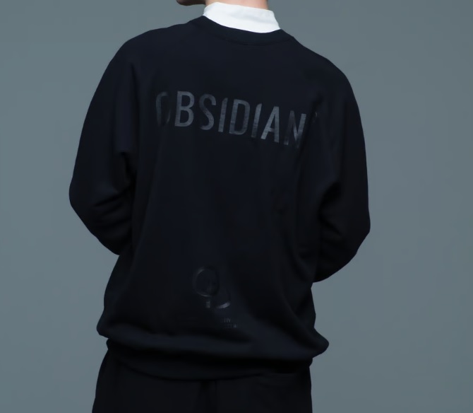 OBSIDIAN】ODM24AT101/JERSEY PULLOVER BUCKPRINT/BK/L