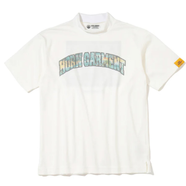 HORNGARMENT】HCM-6A-AA02/Botanical Script Mock Neck/WH/46(M)