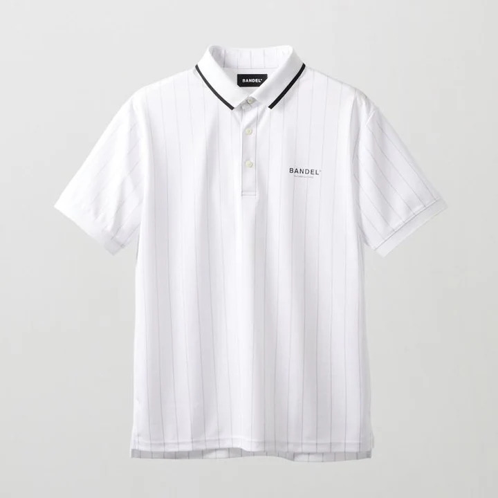 BANDEL】BGS-6SSTPL-3-WH/ピンストライプポロ/WH/M