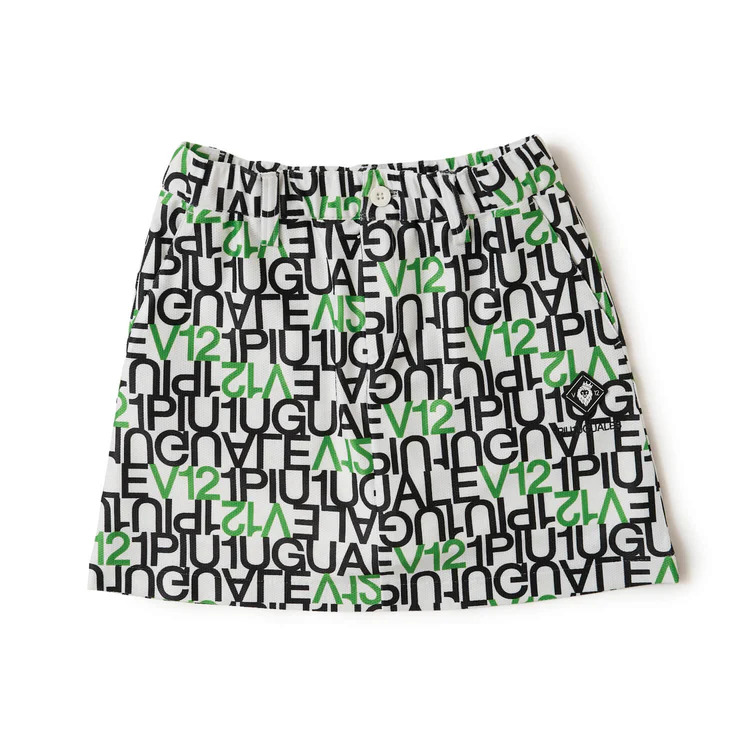 V12】V122611-SK12/V12113 LETTER SKIRT/1/WH