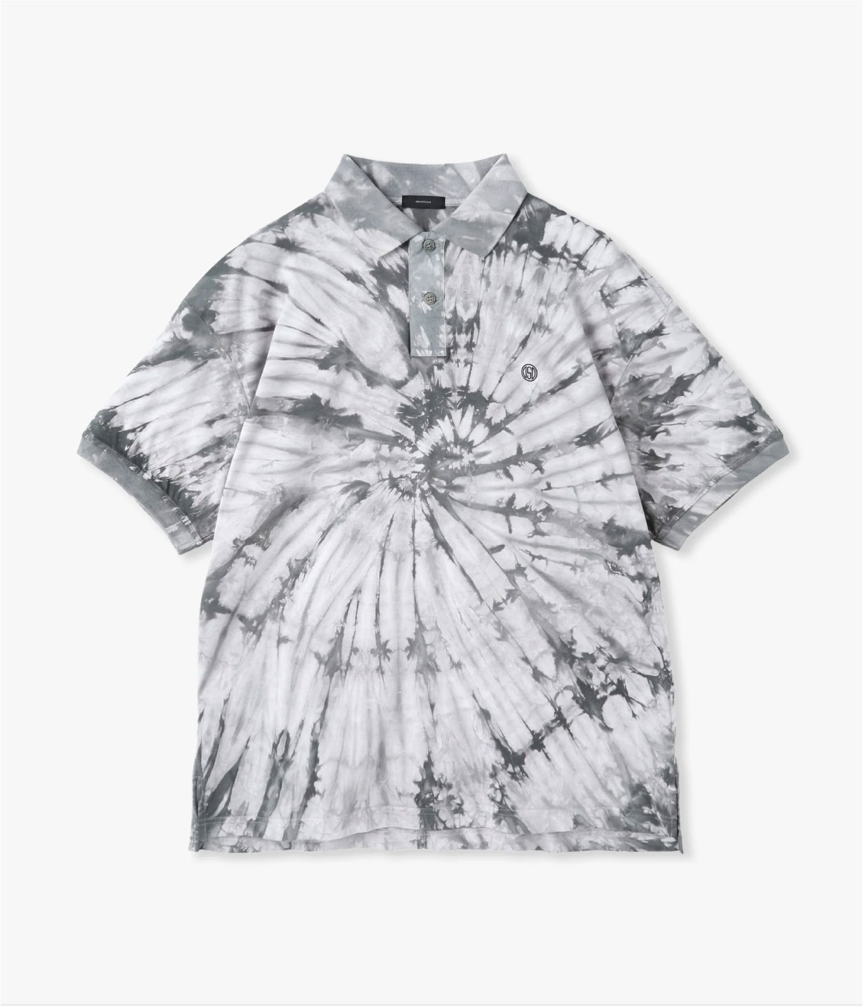 OBSIDIAN】ODM25SS024/TIE DYE BIG POLO SHIRT /M/ GY