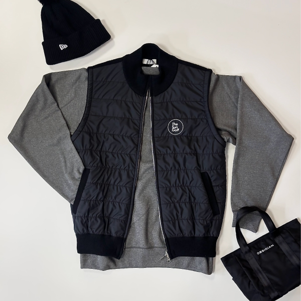 THESUNGOLF】25504380ニットフルZIPベスト/BK/L