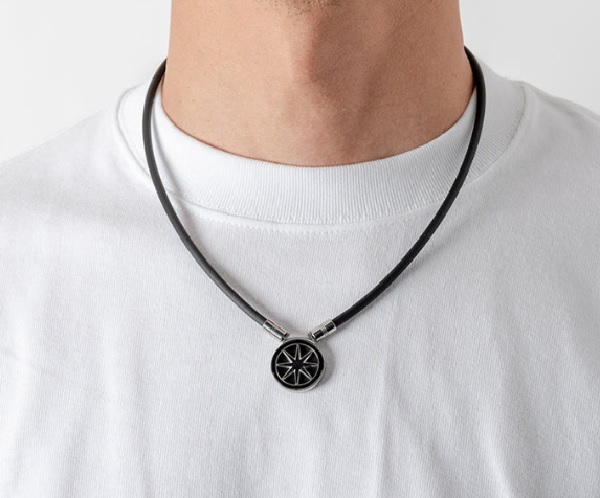 BANDEL】HLCNE2BS52/Healthcare Necklace Earth 2.0/BK Silver 52cm