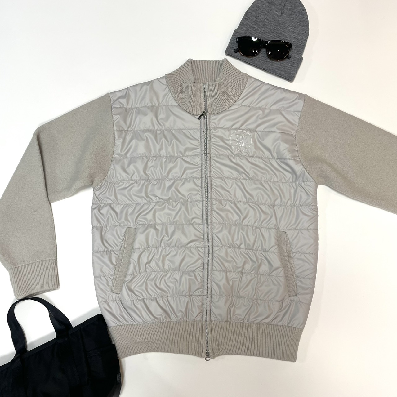 THESUNGOLF】25504250ニットフルZIPジャケット/BEI/LL