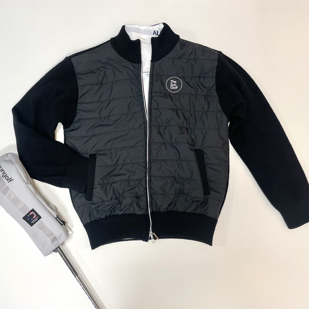 THESUNGOLF】25504250ニットフルZIPジャケット/BK/S